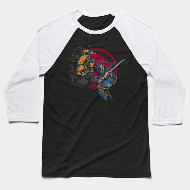 Mortal Samurais Baseball T-Shirt by RedBug01